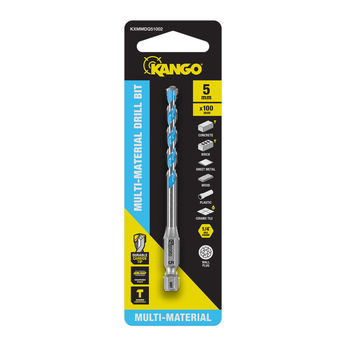 Kango 5 x 100mm 1/4" Multi-Material Drill Bit