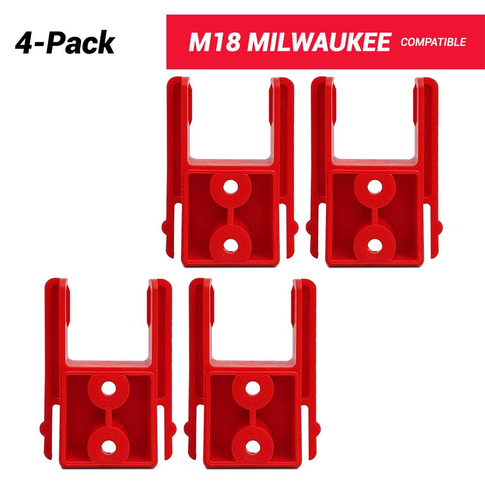 StealthMounts TM-MW18-RED-4 M18 Milwaukee 4-Pack Red Tool Storage Mounts