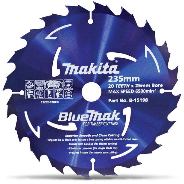 MAKITA 235mm 20T TCT Circular Saw Blade for Wood Cutting - BLUEMAK B1519820