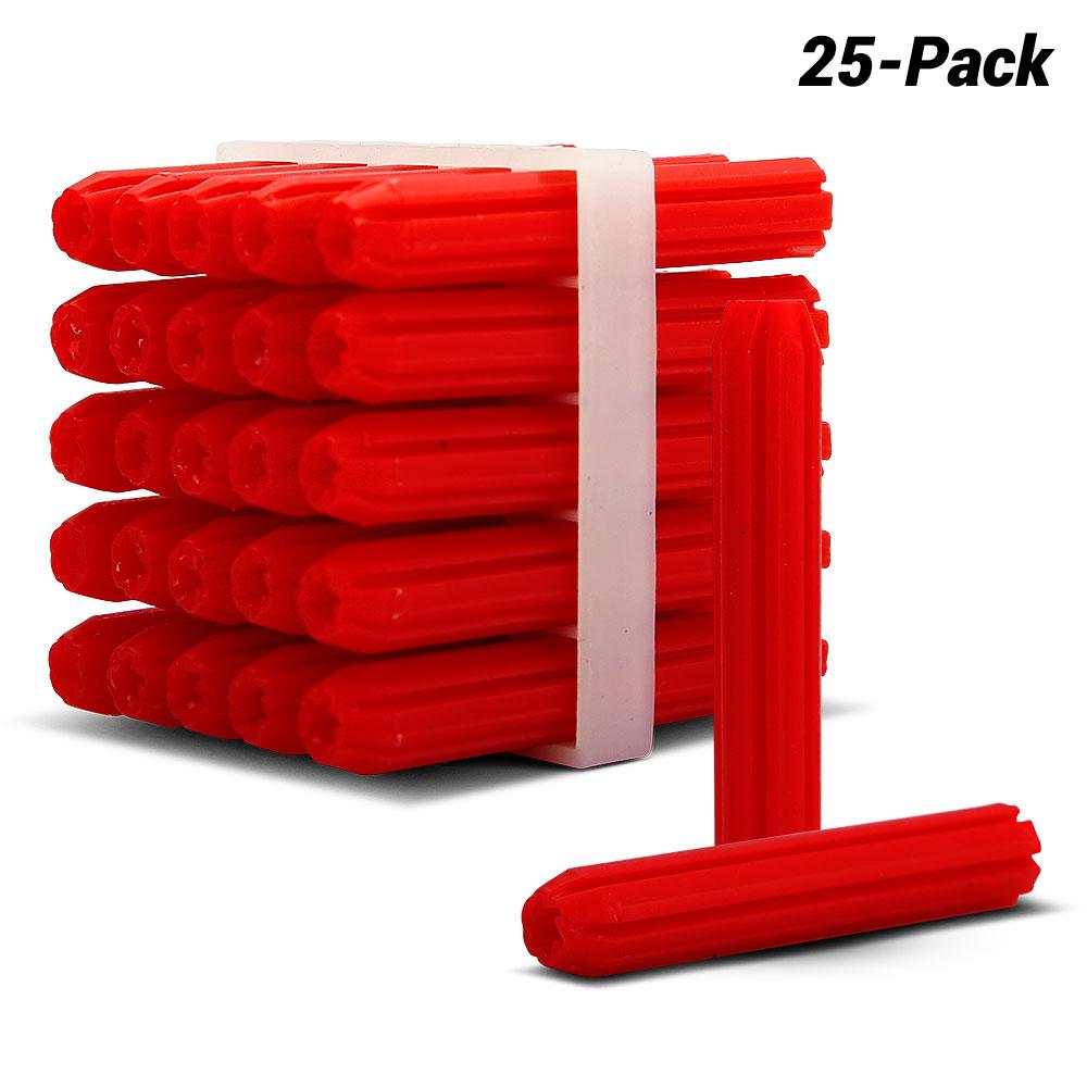 Fixed Fasteners F635WP 25-Pack 6 x 35mm Red Wall Plugs
