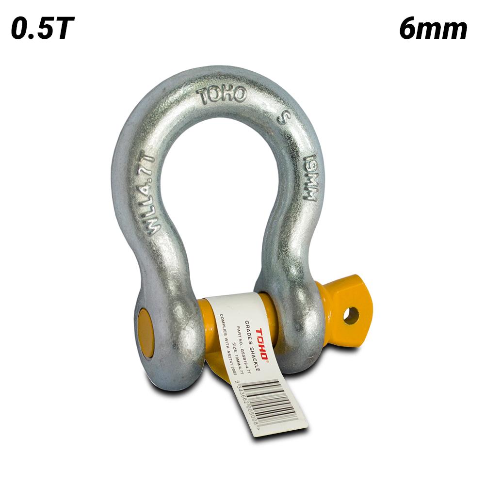 Toho GSSB06-0.5T 0.5T 6mm Grade S Screw Pin Bow Shackle