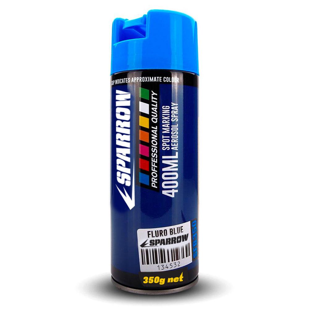 Sparrow SFB350 350g 400ml Fluro Blue Spot Marking Spray Paint (Single Can)