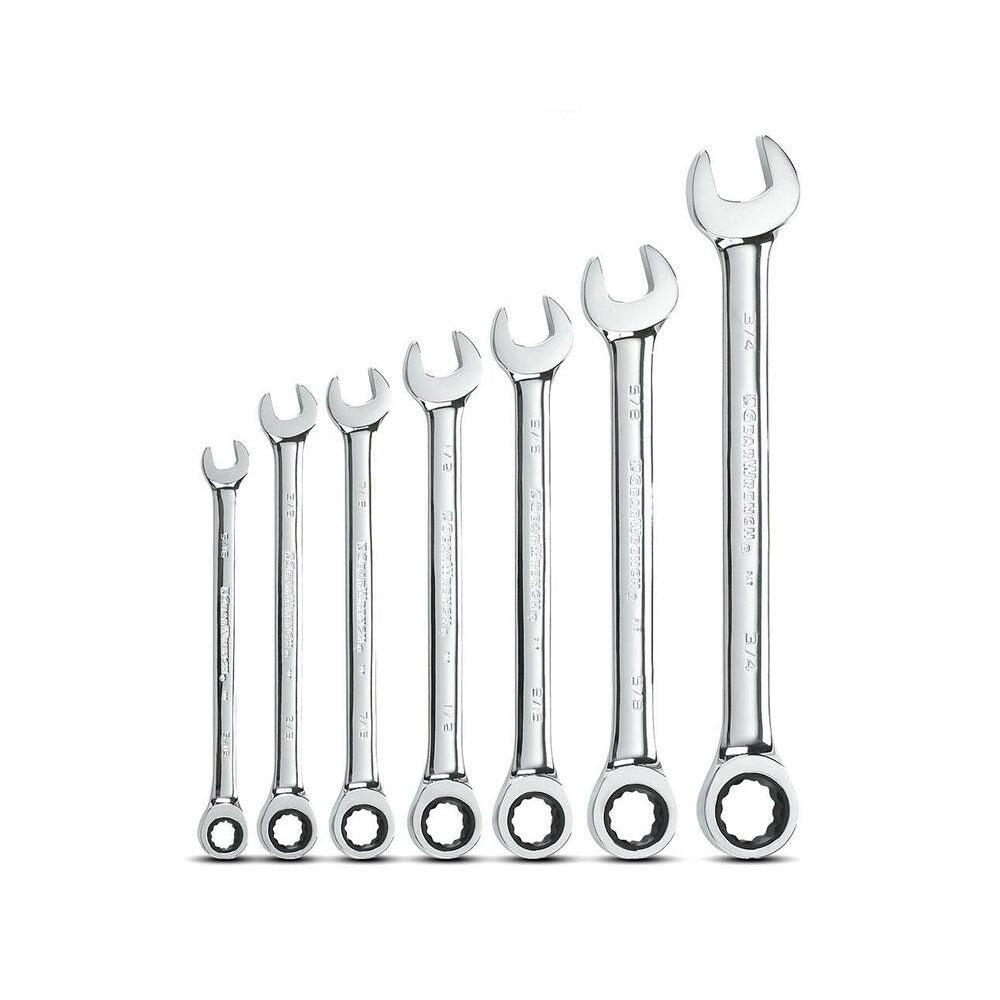 GEARWRENCH 9317 7pce 12 Point SAE Ratcheting Combination Wrench Set