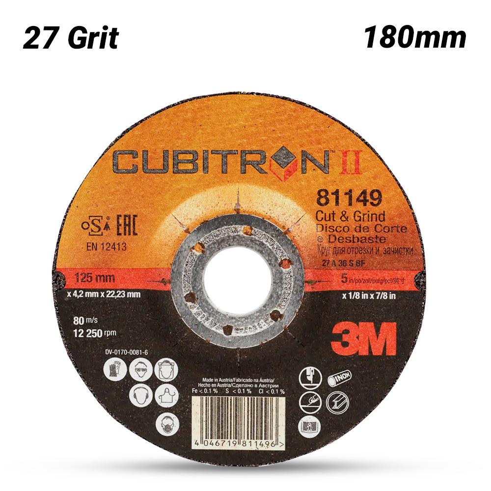 3M XC991078392 180mm (7") Cubitron II T27 27 Grit Cut and Grind Wheel
