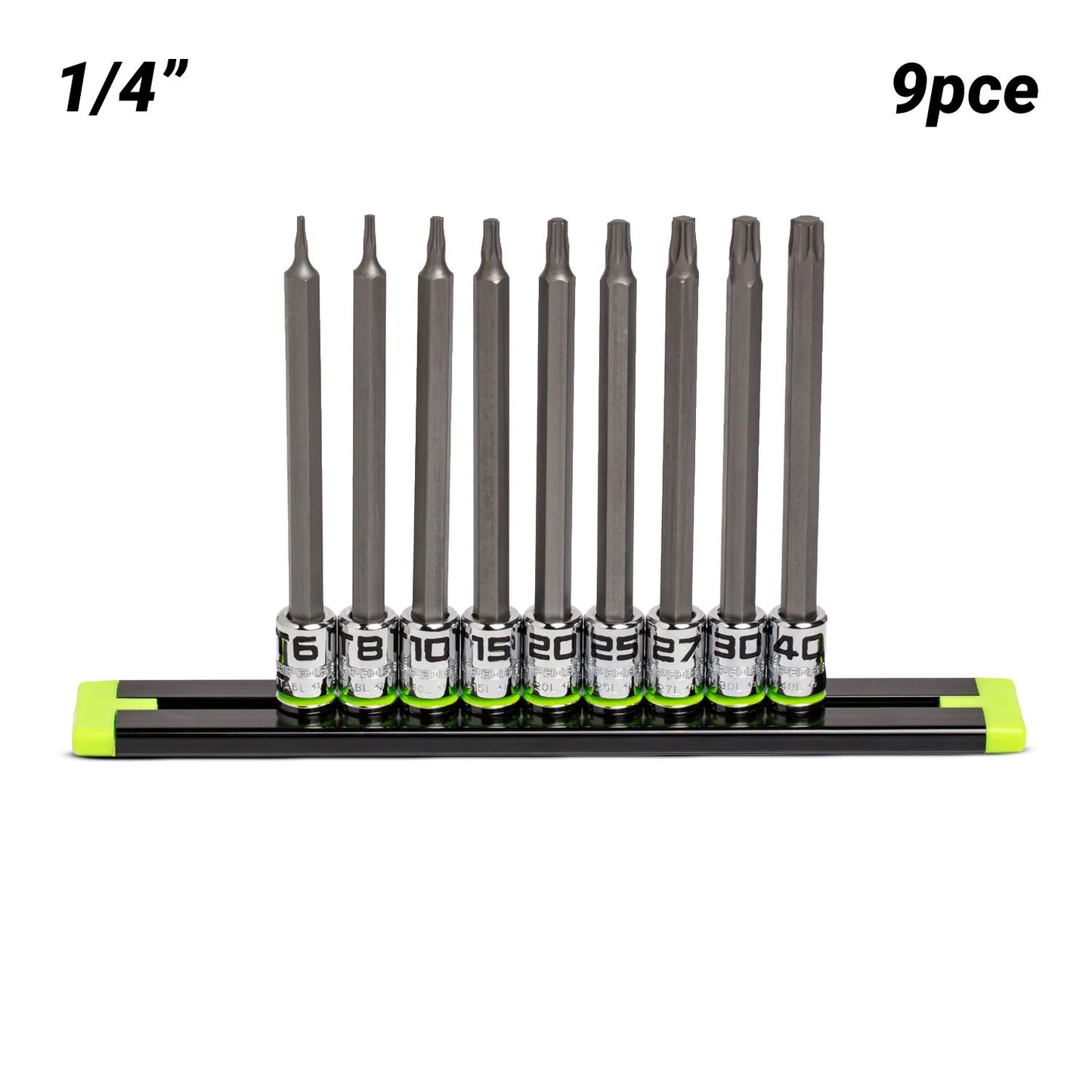 GRIPEDGE  STA9LS 9pce 1/4" Drive Long Star Driver Set