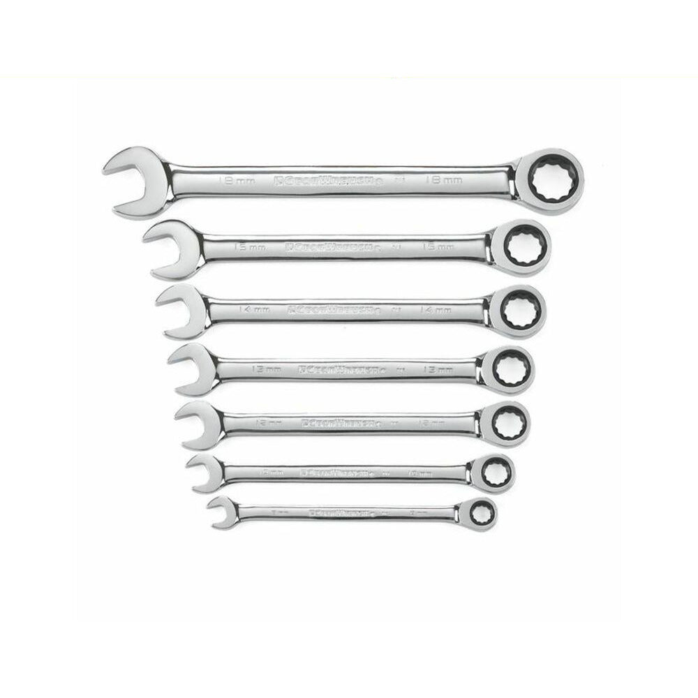 GEARWRENCH 9417 7pce 12 Point Metric Ratcheting Combination Wrench Set