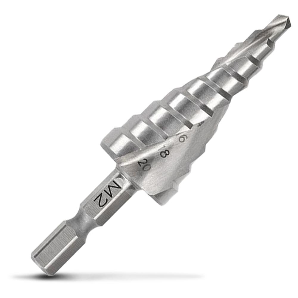 Bordo 8031-M2 4-20 x 2mm Spiral Flute Hex Shank HSS Step Drill