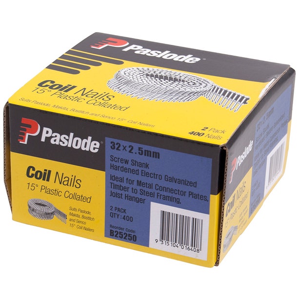 PASLODE 32mm Collated Plastic Sheet Nails 400 Pack B25250