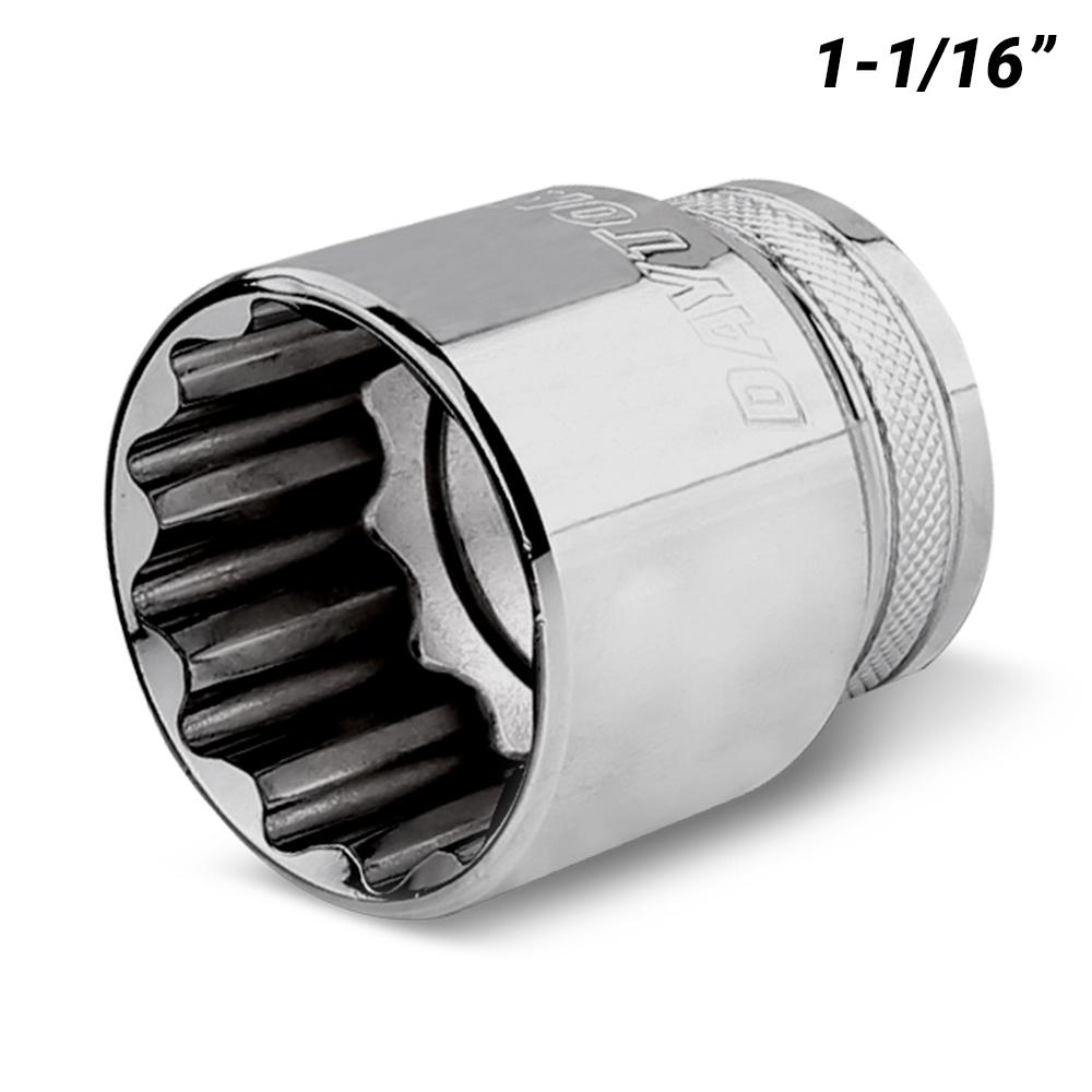 Daytona DI12116SS 1/2" Drive 12 Point 1-1/16" AF Imperial Socket