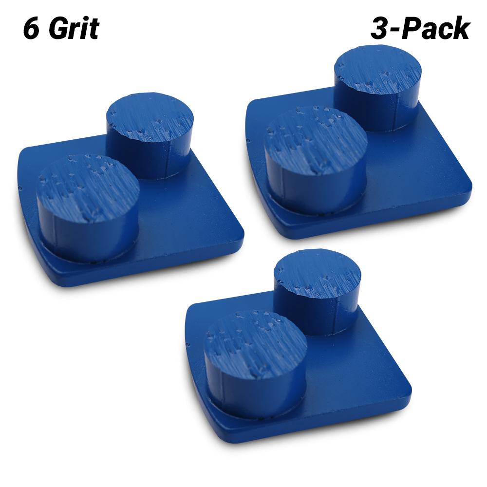 Xtorque XGPS6 6# Grit - Soft Bond Diamond Shoe Plate Pad For Hard Concrete - Suits Redi Lock Style Husqvarna & Bayer - 3 Pack Kit