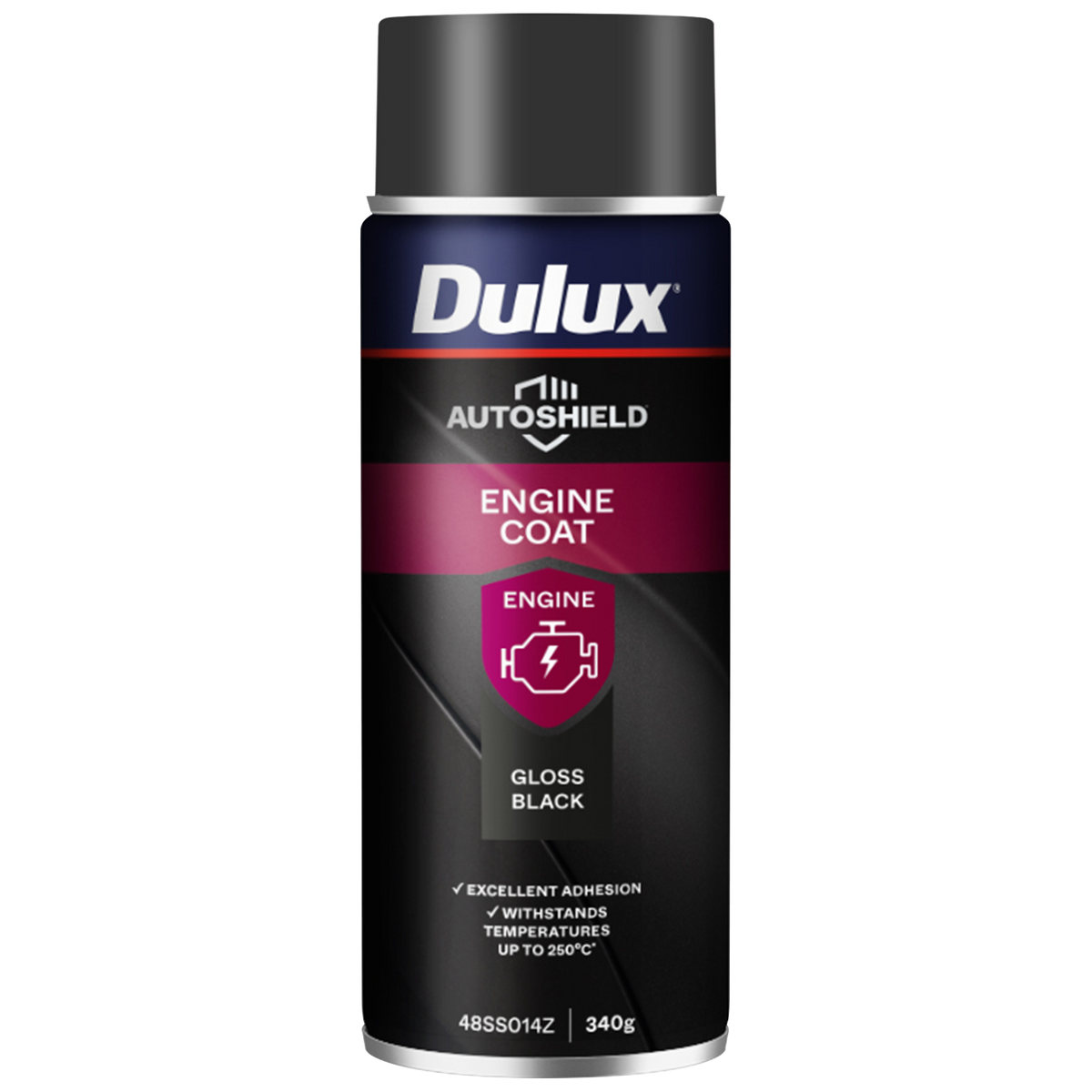 Dulux 340g Black Gloss Autoshield Engine Coat Spray Paint - Gloss Black