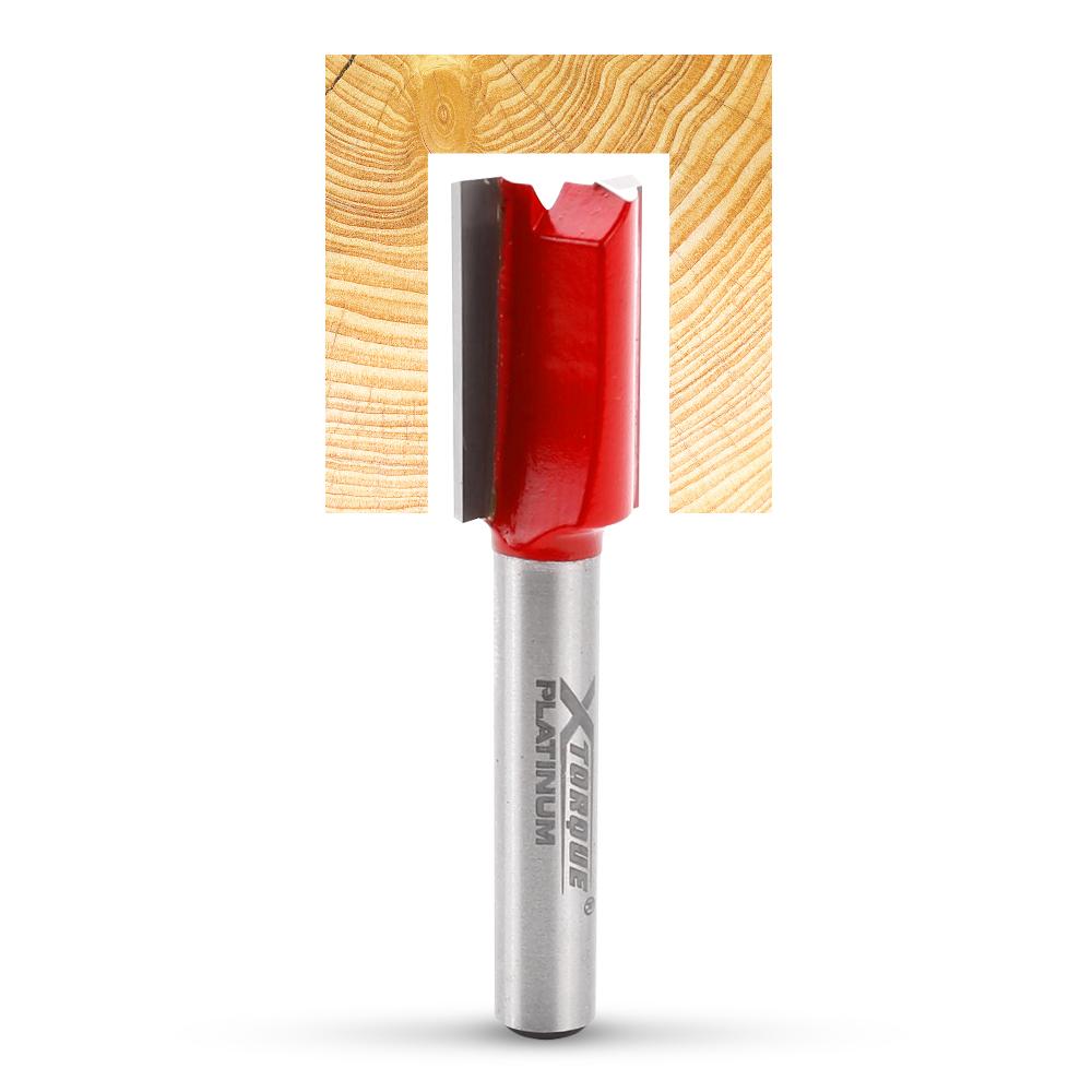 Xtorque XP1214 Platinum 12mm Straight Double Flute 1/4" Shank Router Bit