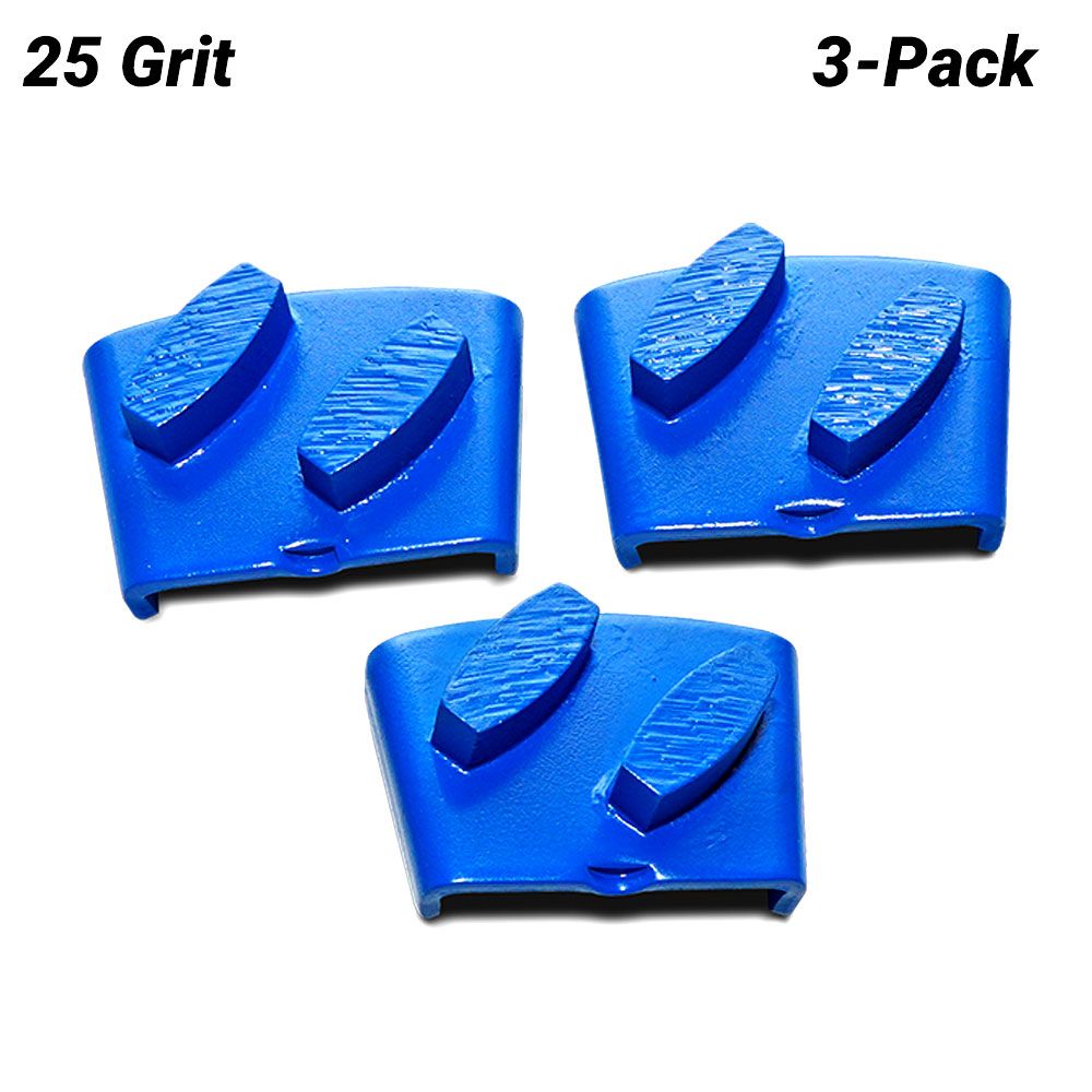 Xtorque XHGPS25 3-Pack 25# Grit - Soft Bond Diamond Shoe Plate Pad For Medium - Hard Concrete - Suits EZ Change Husqvarna & HTC EZ System