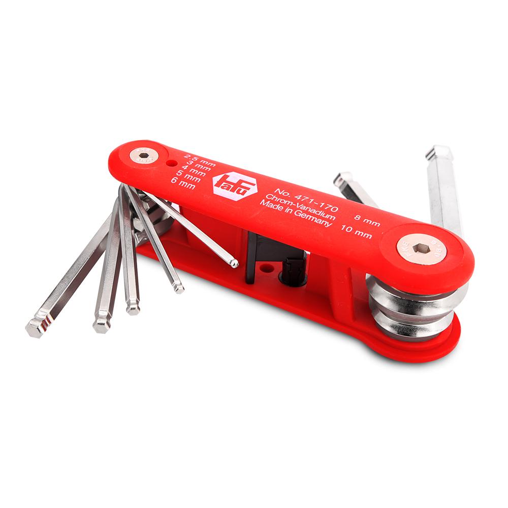 Hafu 471-170-82 7pce Metric Foldable Ballpoint Hex Key Wrench Set - MADE IN GERMANY