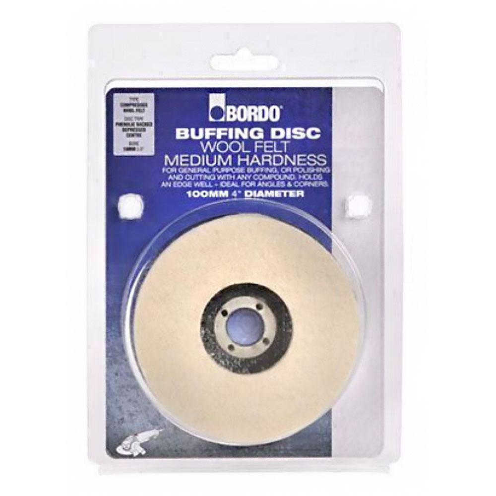 Bordo 5206-100 100mm Wool Felt Buffing & Polishing Disc Wheel