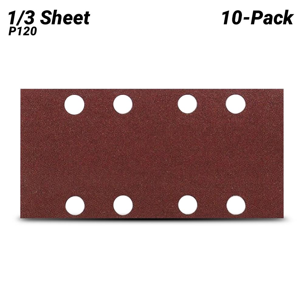 Makita P-36011 10-Pack 1/3 Sheet 120 Grit Punched Abrasive Sanding Sheet