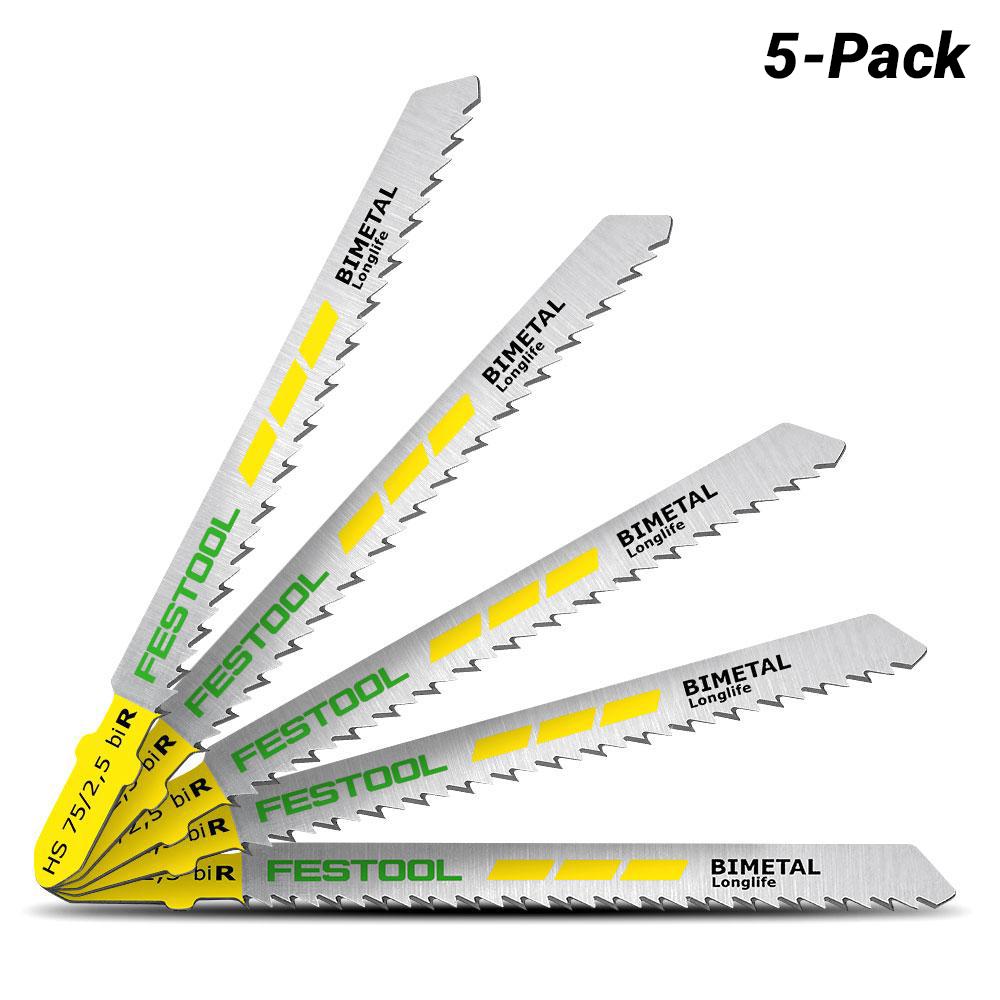 Festool S 75/2.5 R/5 (204259) 5-Pack Jigsaw Blades