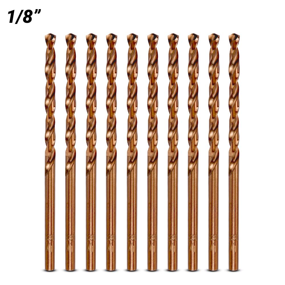 Xtorque X351810 10-Pack 1/8" 135º M35 Cobalt Steel Drill Bit