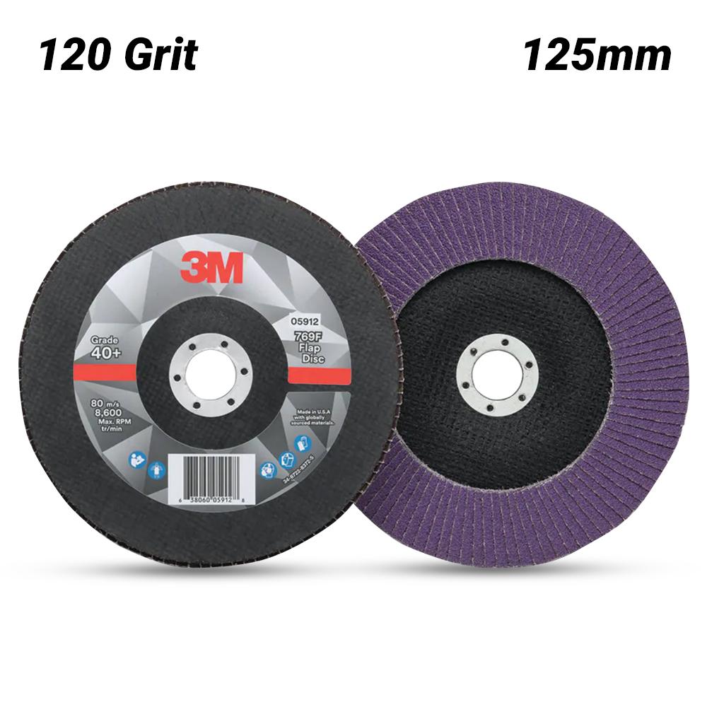 3M UU010034740 (769F) 125mm (5") 769F 120 Grit Flap Disc