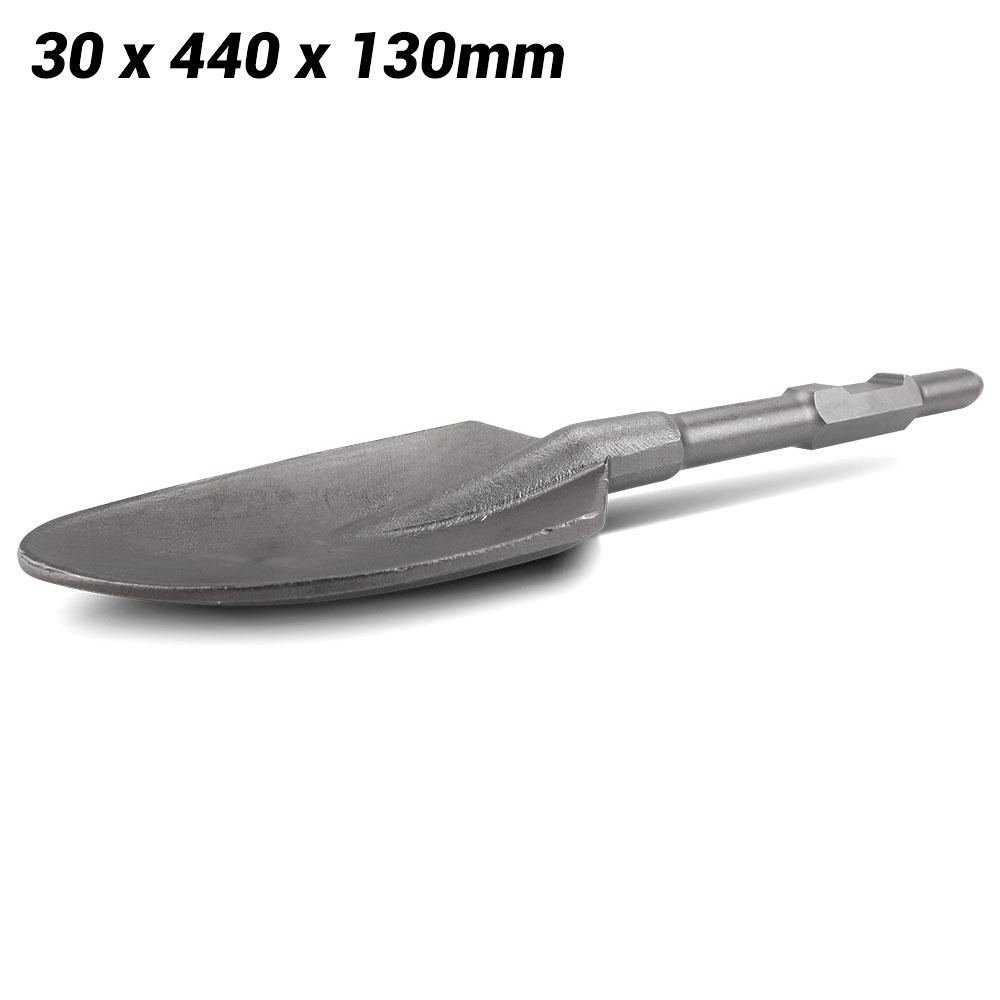 Techsmart TCPS130 440mm x 130mm 30mm Hex Extra Wide Clay Spade Pointed Chisel