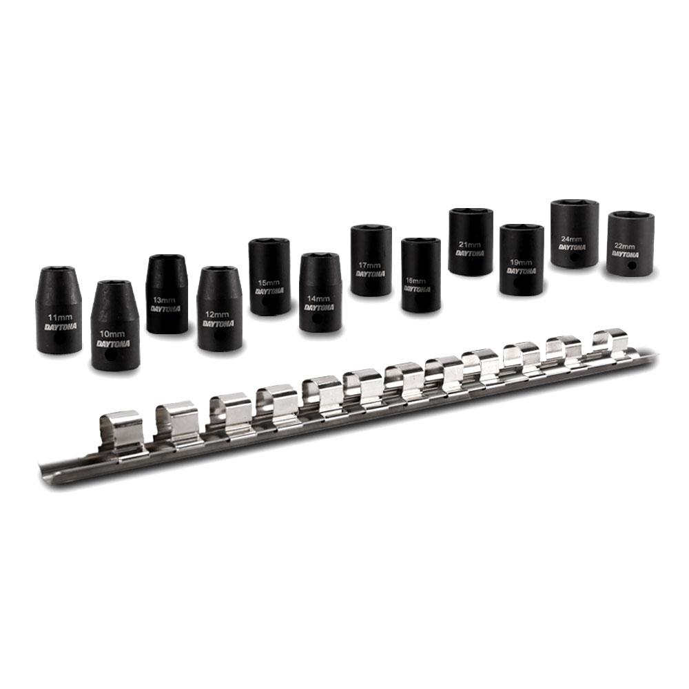 Daytona DTW1212 12pce 1/2" Drive Thin Wall 12-24mm Metric Impact Socket Set