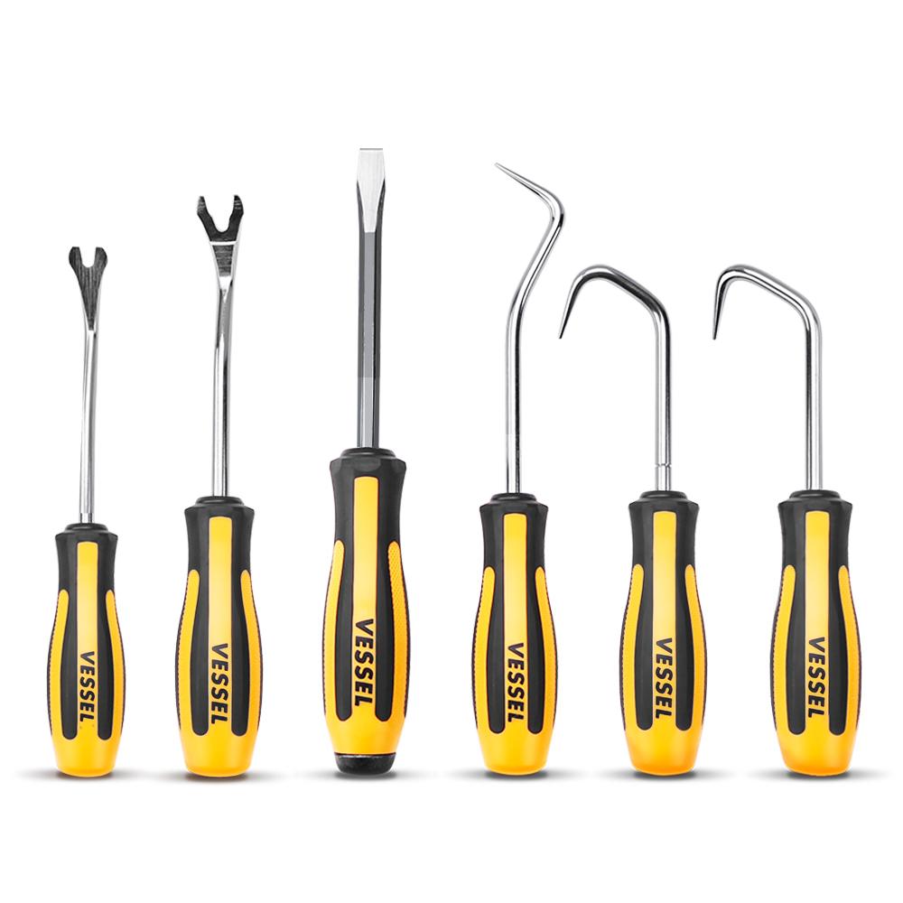 Vessel 9706EVA 6pce Megadora Chisel Clip & Hose Remover Set