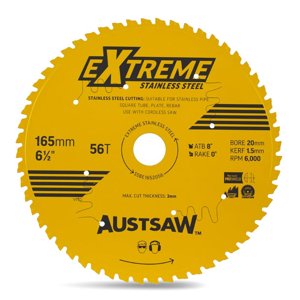 Austsaw SSBE1652056 165mm x 20mm x 56T Extreme Stainless Steel Blade