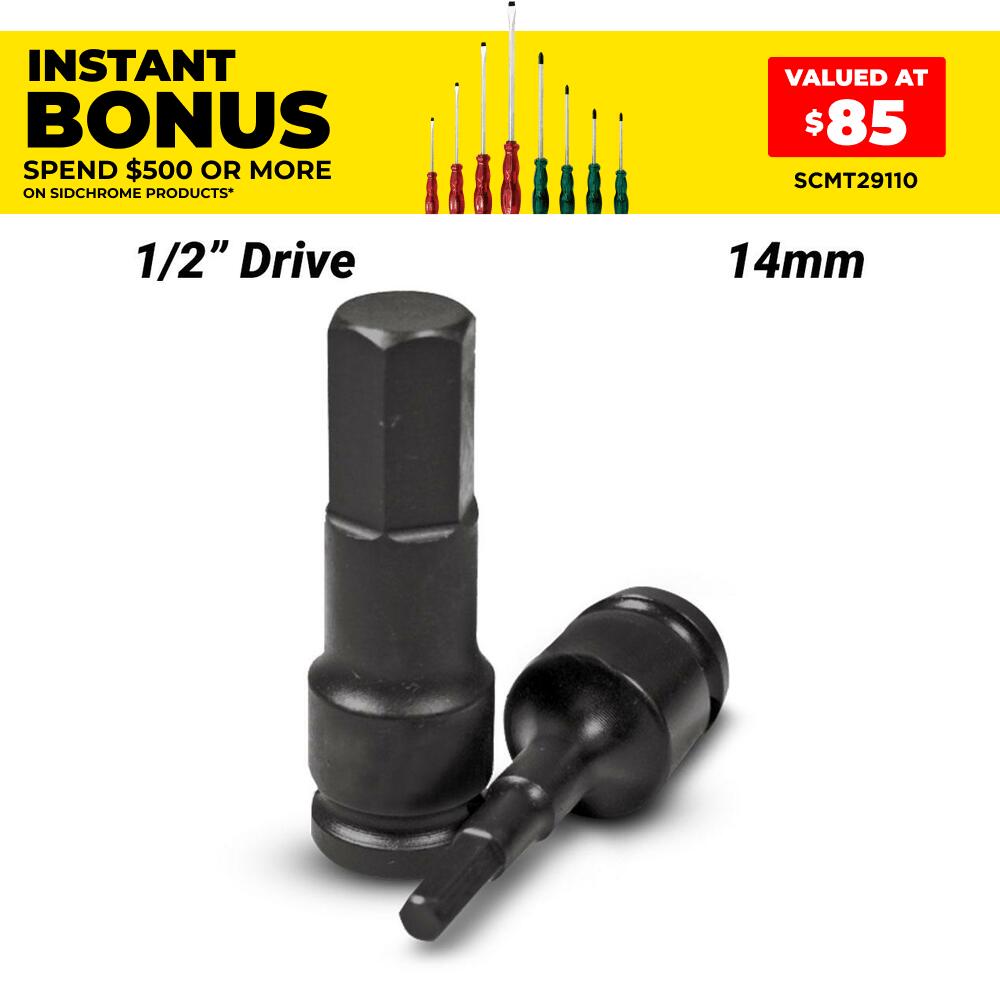 Sidchrome X4H14M 1/2" Drive INHEX 14mm Impact Metric Socket