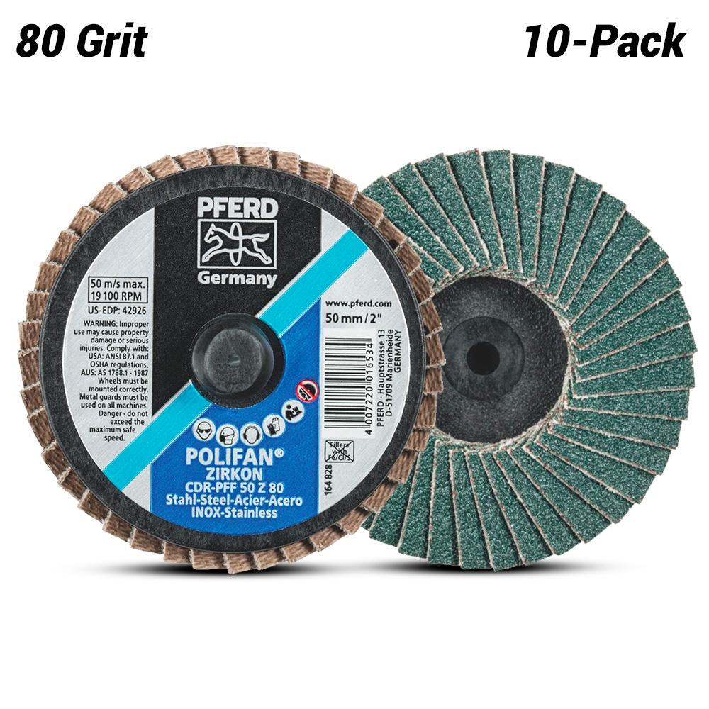 PFERD 47202533 10-pack 50mm (2") 80 Grit CombiDisc Polyfan Zirconia Alumina Z Flap Disc