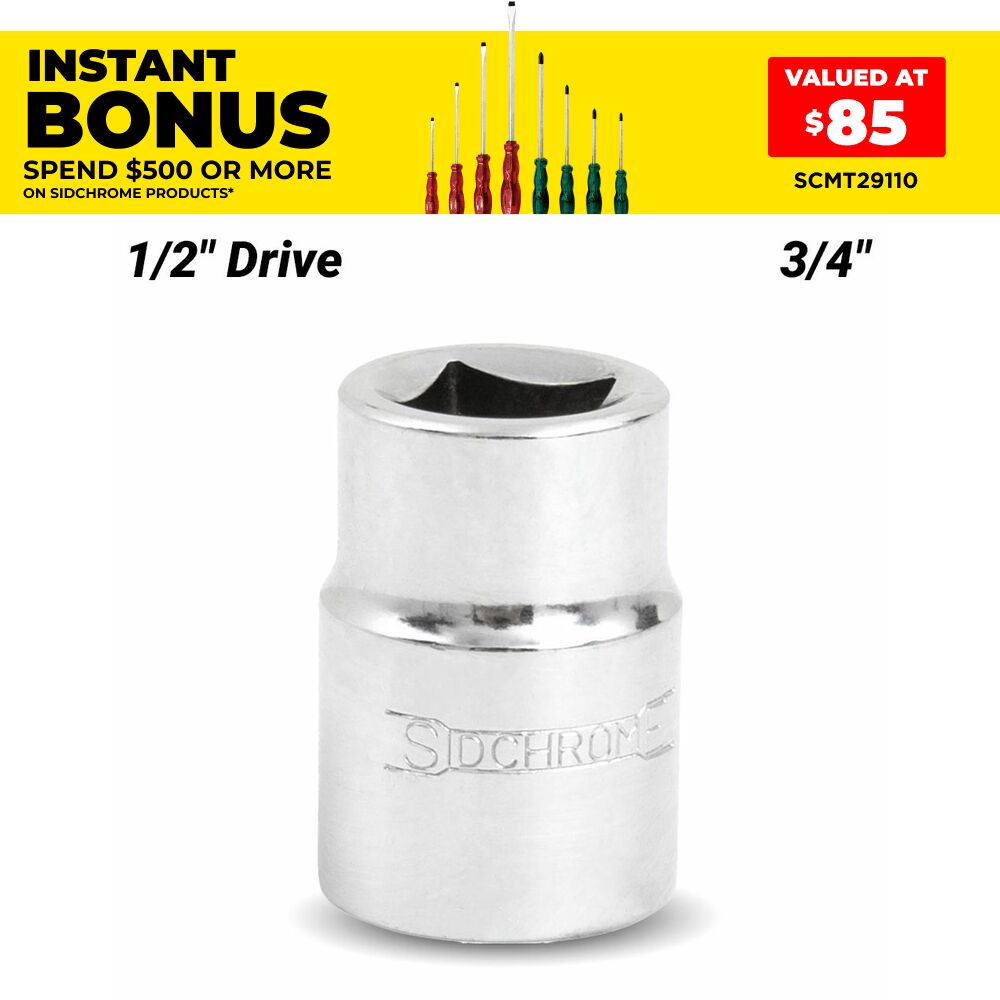 Sidchrome SCMT14431 3/4" x 1/2" Drive Imperial 12 Point Socket