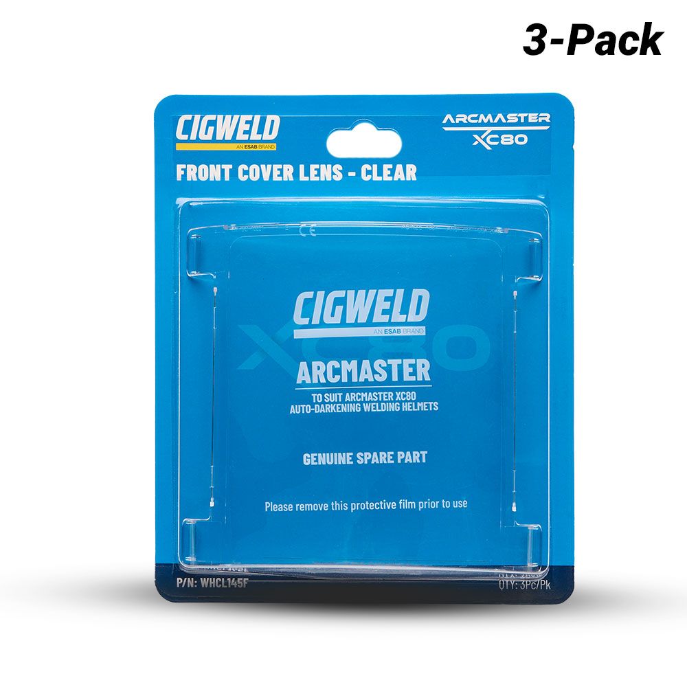 Cigweld WHCL145F 3-Pack Arcmaster XC80 Front Cover Lens (Clear)