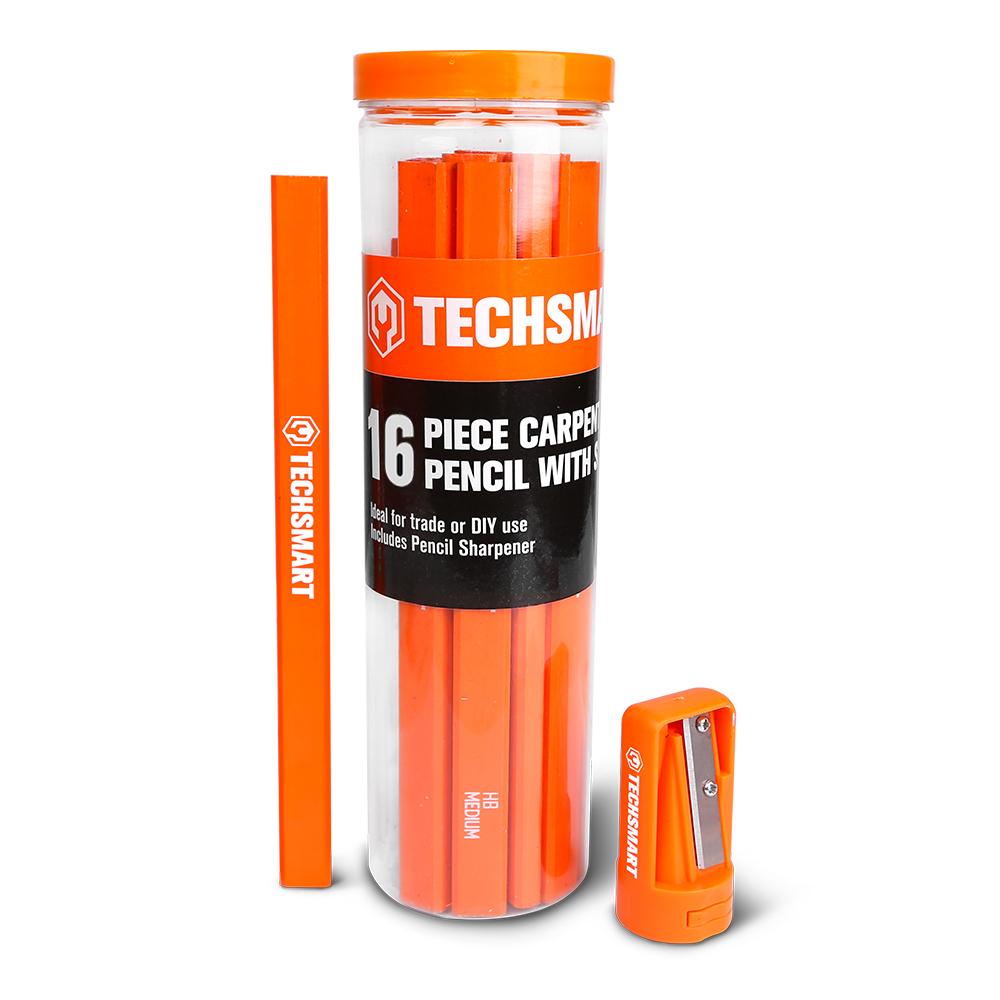 Techsmart TCP15M 16pce Carpenters Pencil with Sharpener