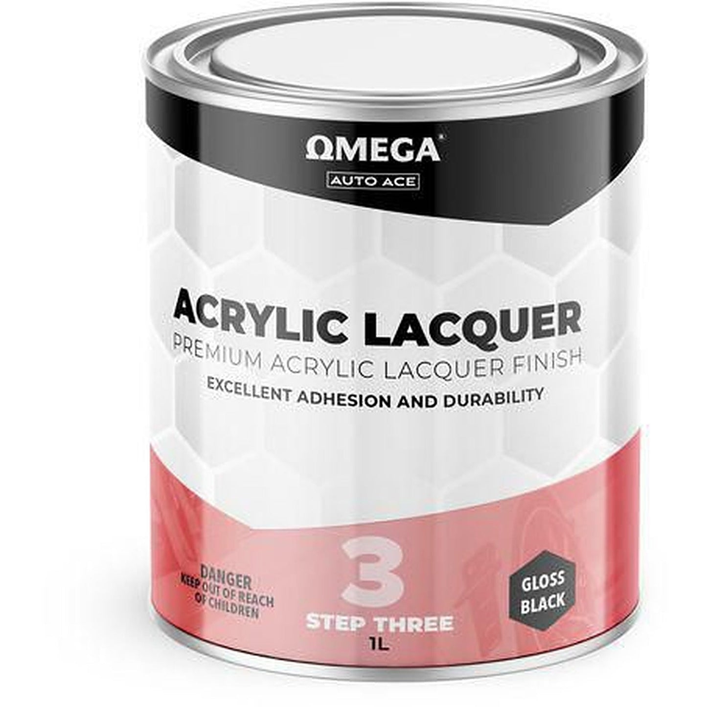 Omega Acrylic Lacquer Gloss Black 1L AA-ALGB1L