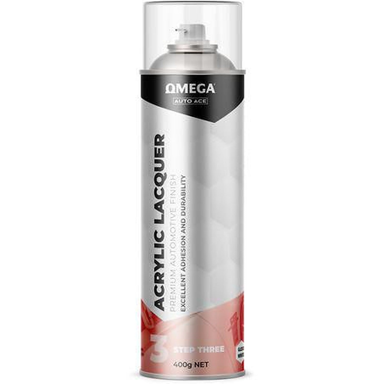 Omega Acrylic Lacquer Gloss White Spray 400g AA-ALGW400G