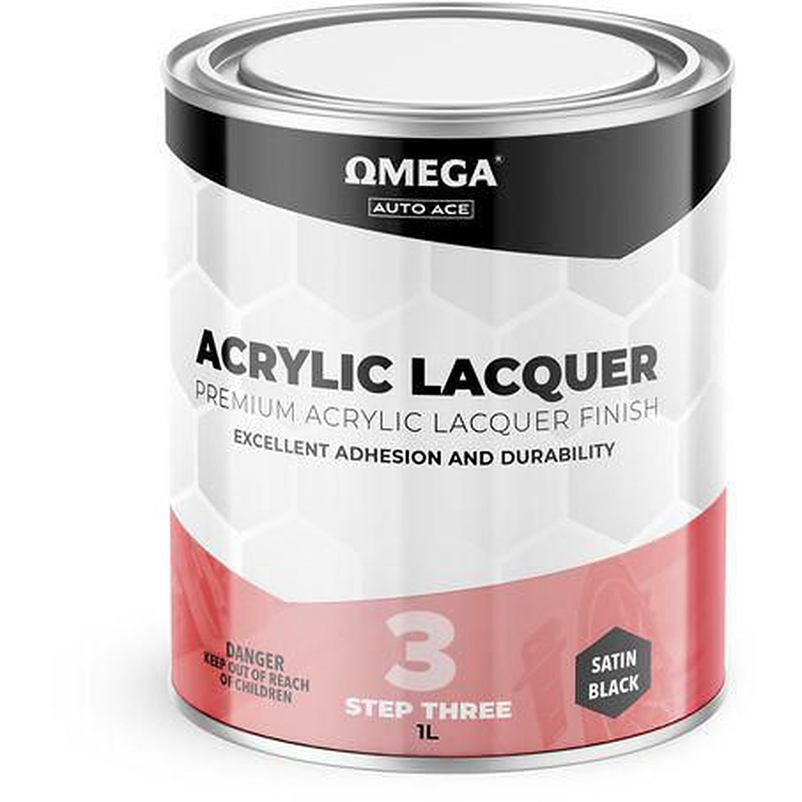 Omega Acrylic Lacquer Satin Black 1L AA-ALSB1L