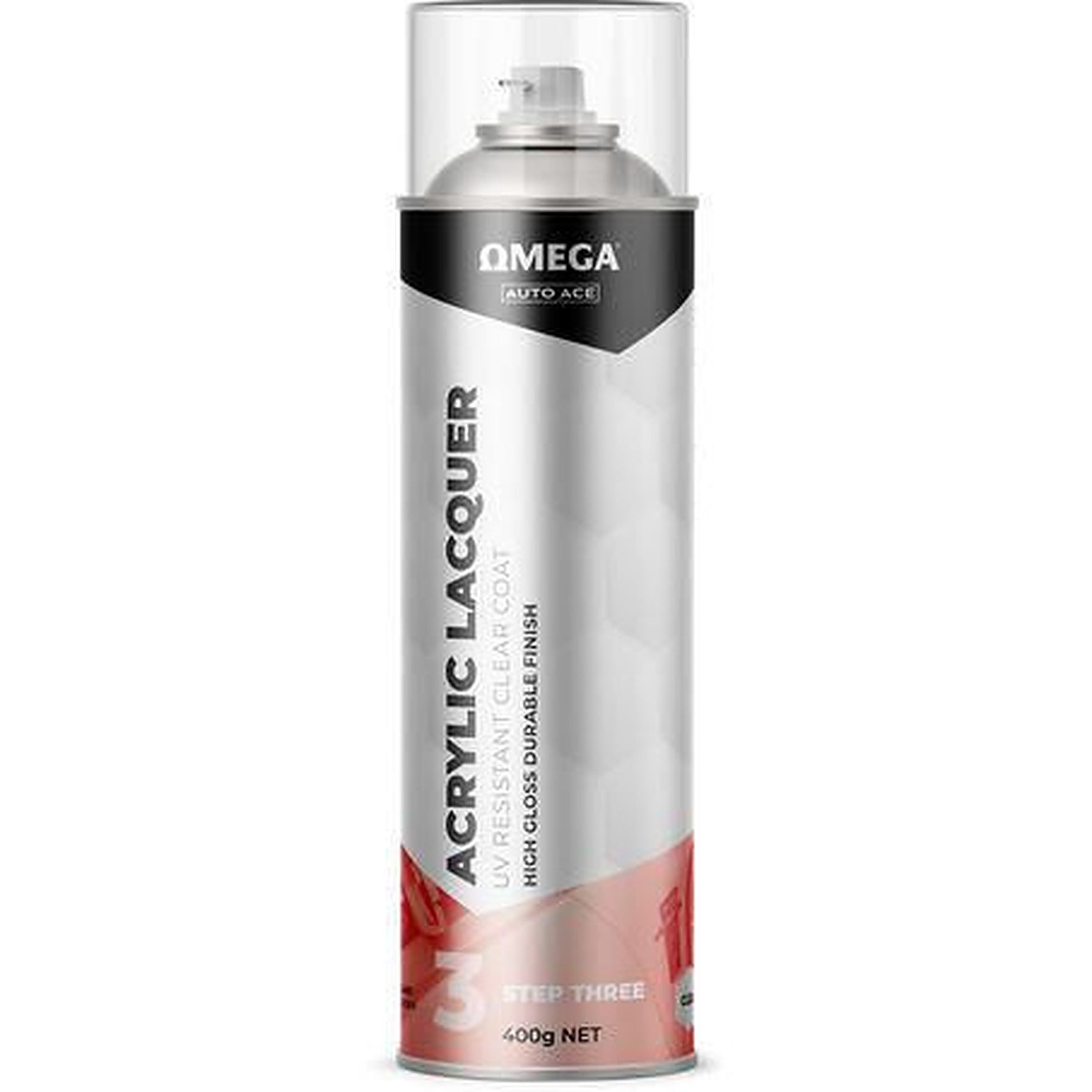 Omega 1K Top Coat Clear Spray Paint 400g AA-TCC400G