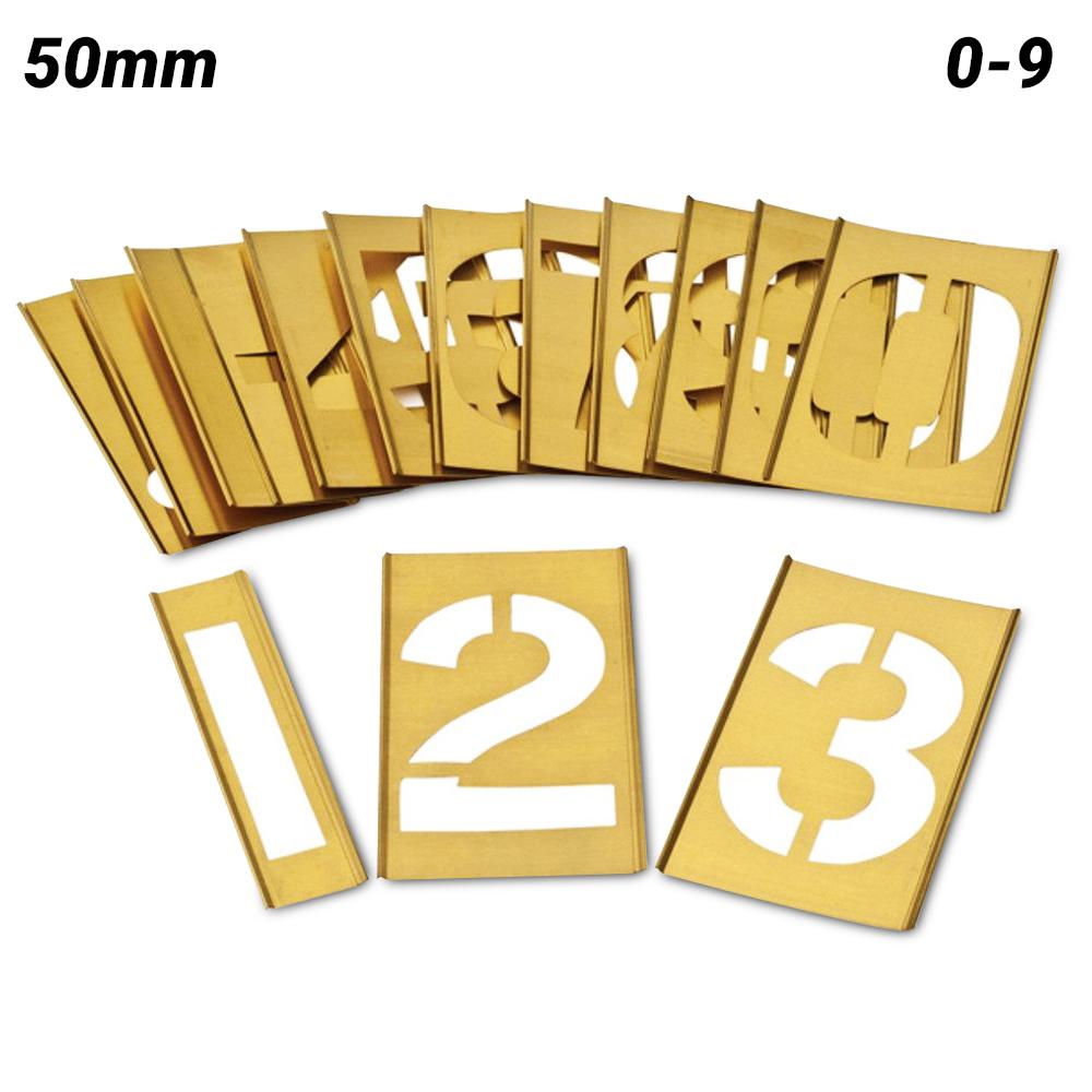Dy-Mark 13700050 50mm 0-9 Brass Interlocking Stencil Set