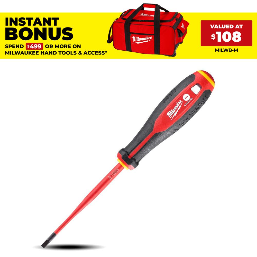 Milwaukee 4932478715 Slotted 0.8mm x 4mm x 100mm VDE Screwdriver