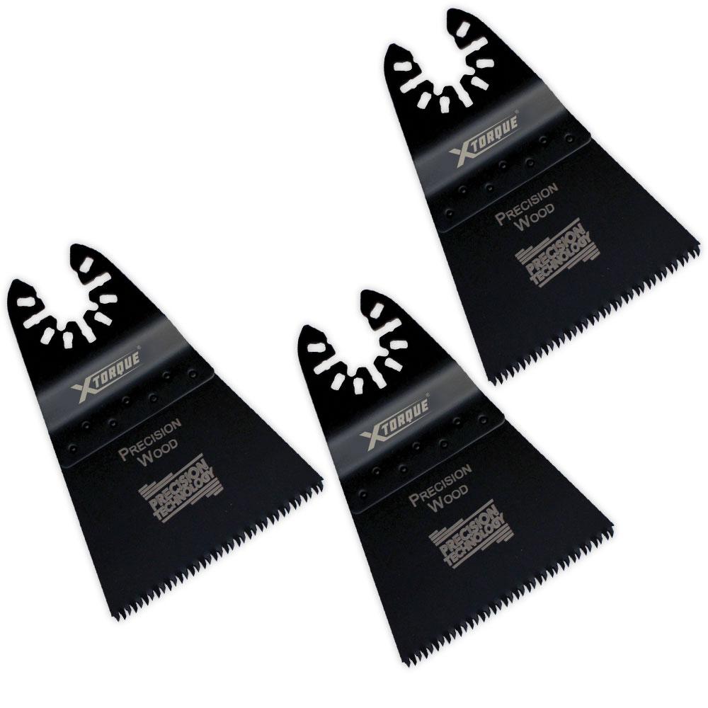 Xtorque X65P 3-Pack 65mm HCS Precision Plunge Cutting Multi Tool Wood Blades