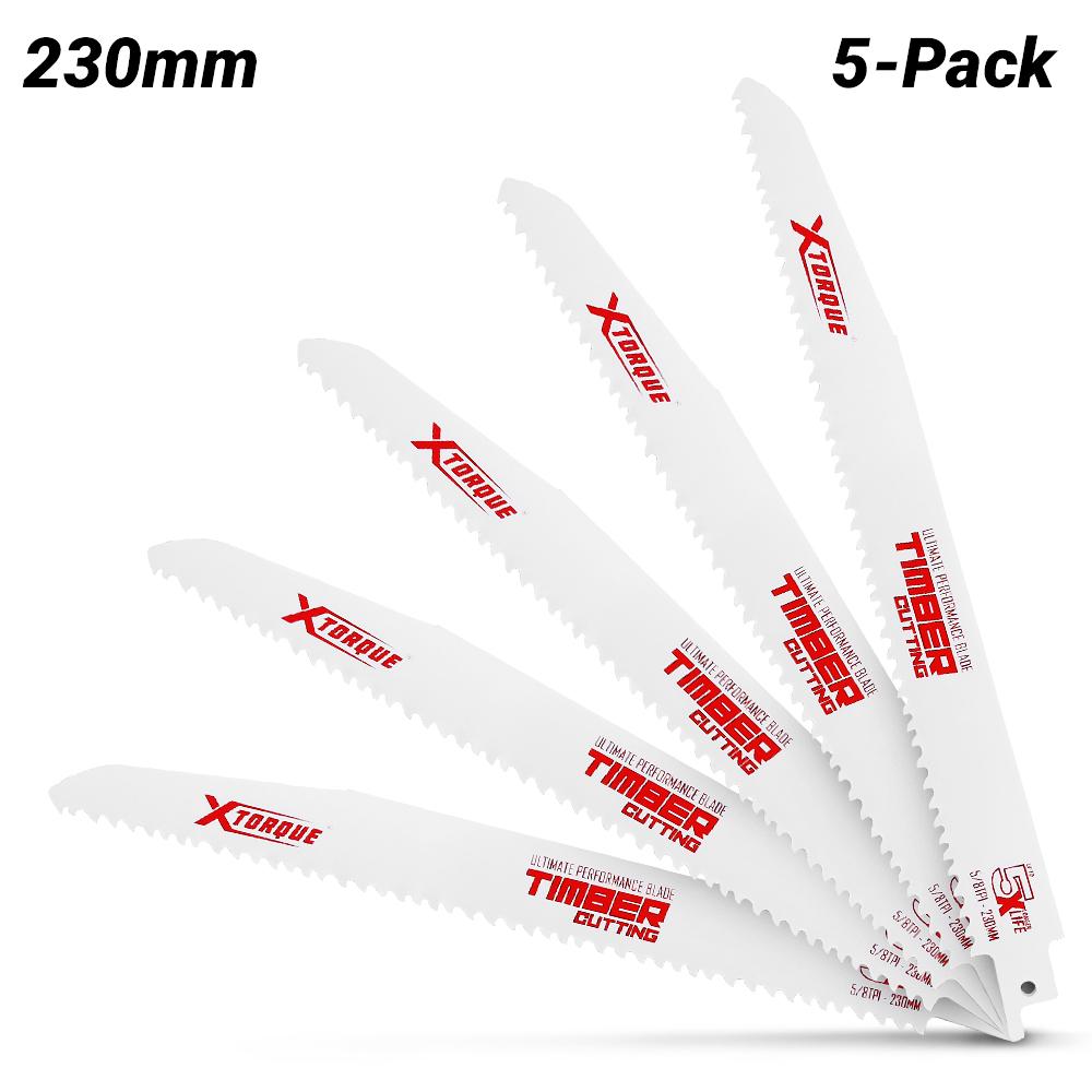 Xtorque XW22558 230mm 5/8 TPI Wood Reciprocating Saw Blade 5 Pack