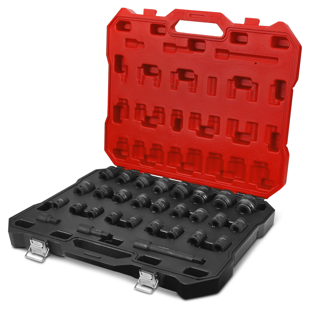 Daytona D29IES 29pce 1/2" Impact Driver 10-36mm Metric Socket & 50-150mm Extension Bar Set