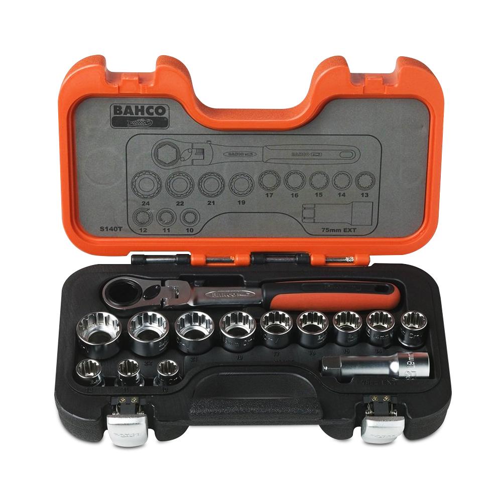 Bahco S140T 14pce Go-Through Socket Set