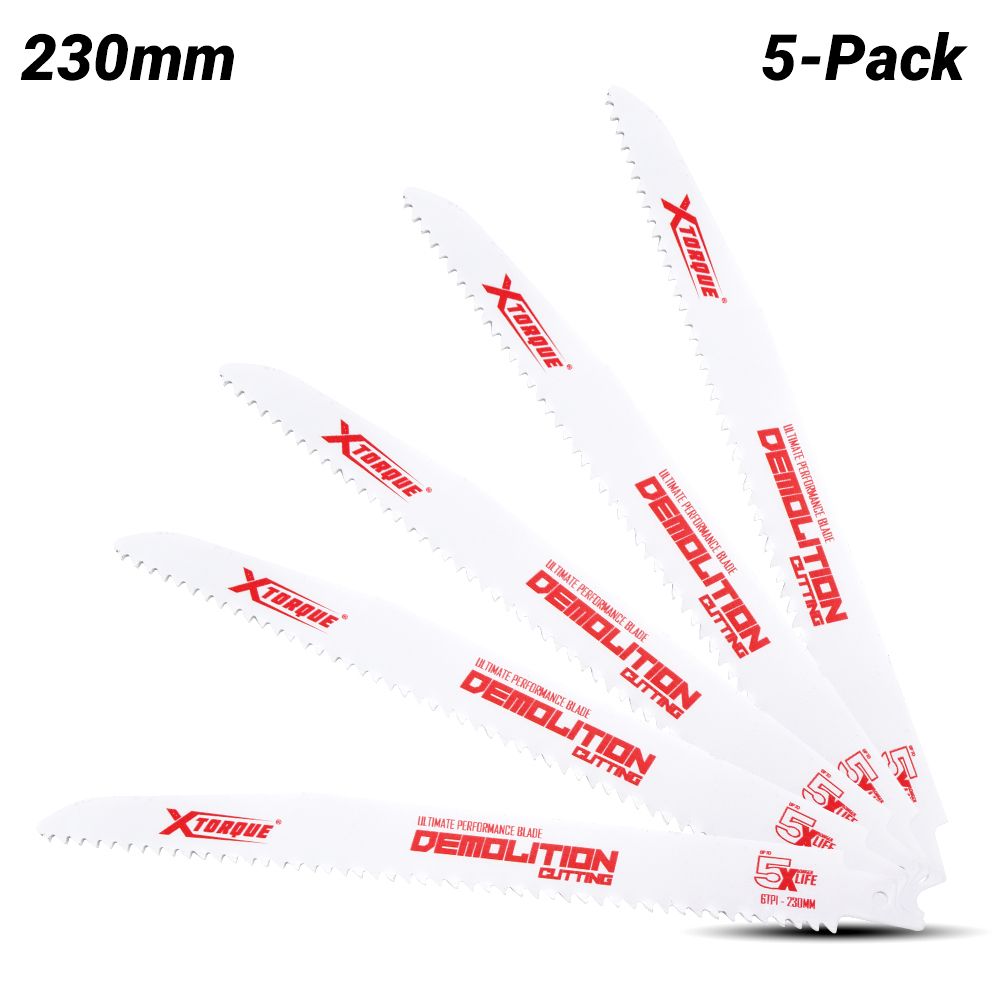 Xtorque XD2256 230mm 6 TPI Demolition Reciprocating Saw Blade 5 Pack