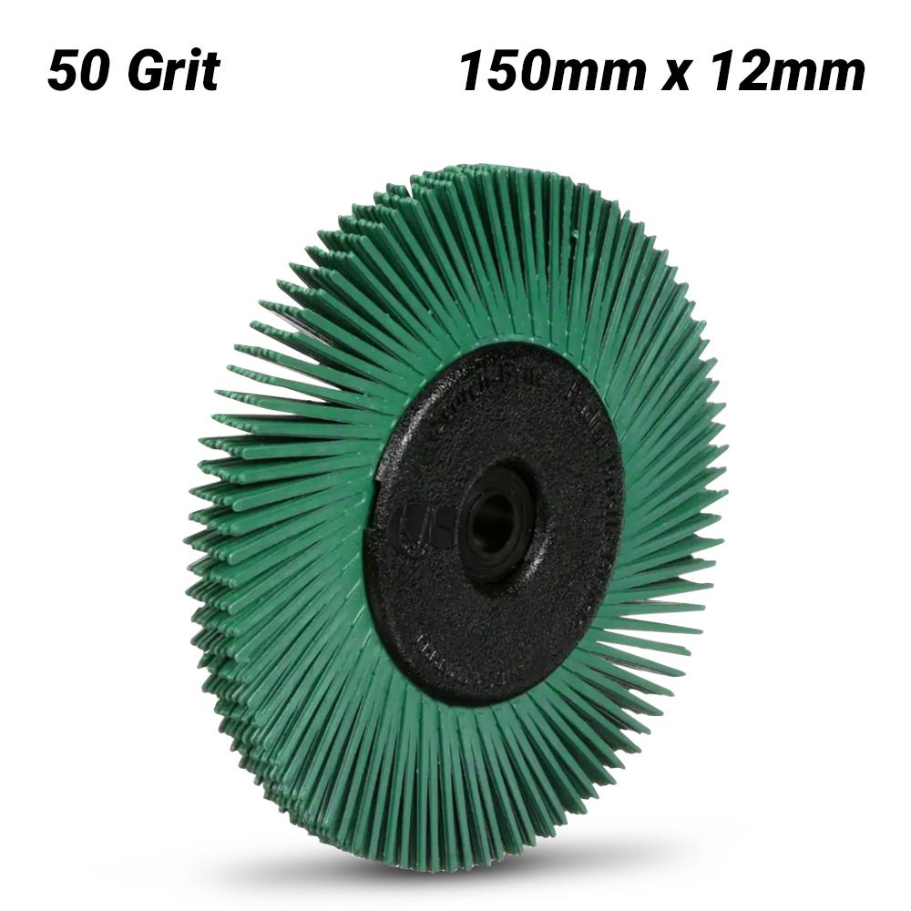 3M 61500151461 150mm x 12mm Scotch-Brite 50 Grit Angled Radial Bristle Brush