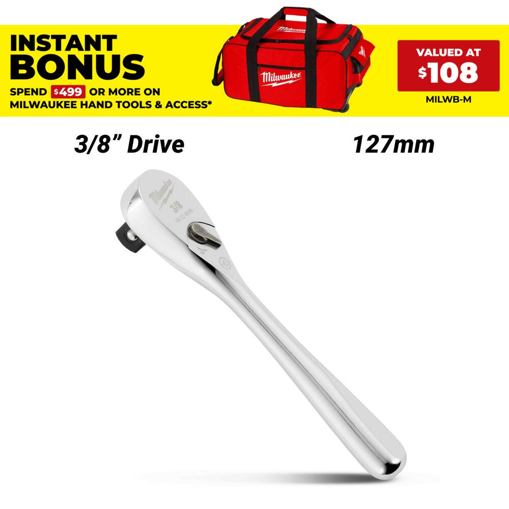 Milwaukee 48229036 127mm 3/8" Drive Fixed Head Ratchet