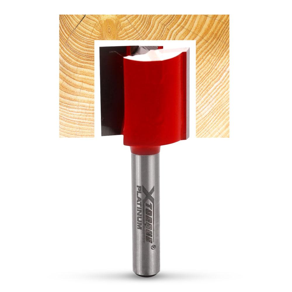 Xtorque XP22ET Platinum 22mm Straight Double Flute With End Tip 1/4" Shank Router Bit