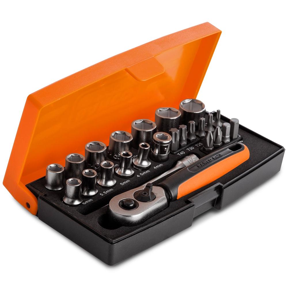 Bahco SBSL25 25pce 1/4" Drive Ratchet and Socket Set