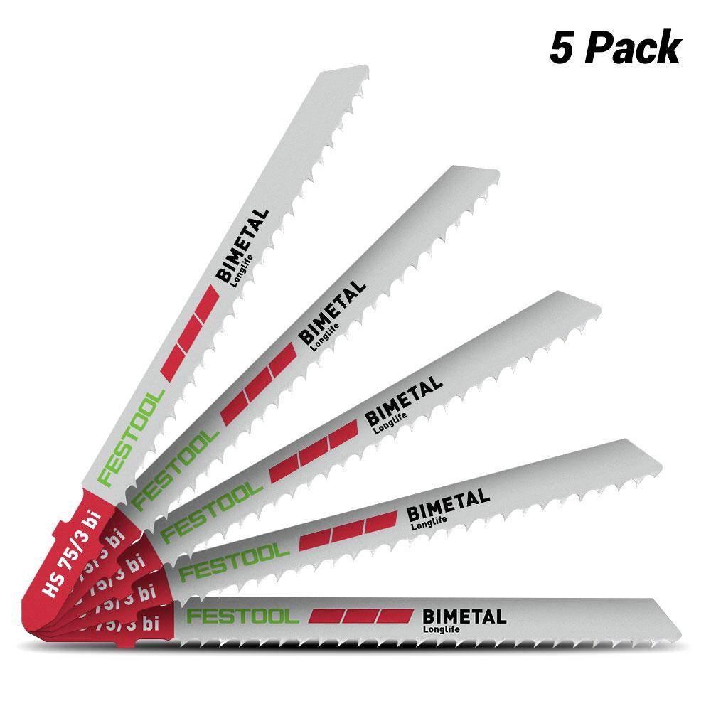 Festool HS 75/3 BI/5 (204336) 5-Pack Bi-Metal Jigsaw Blades