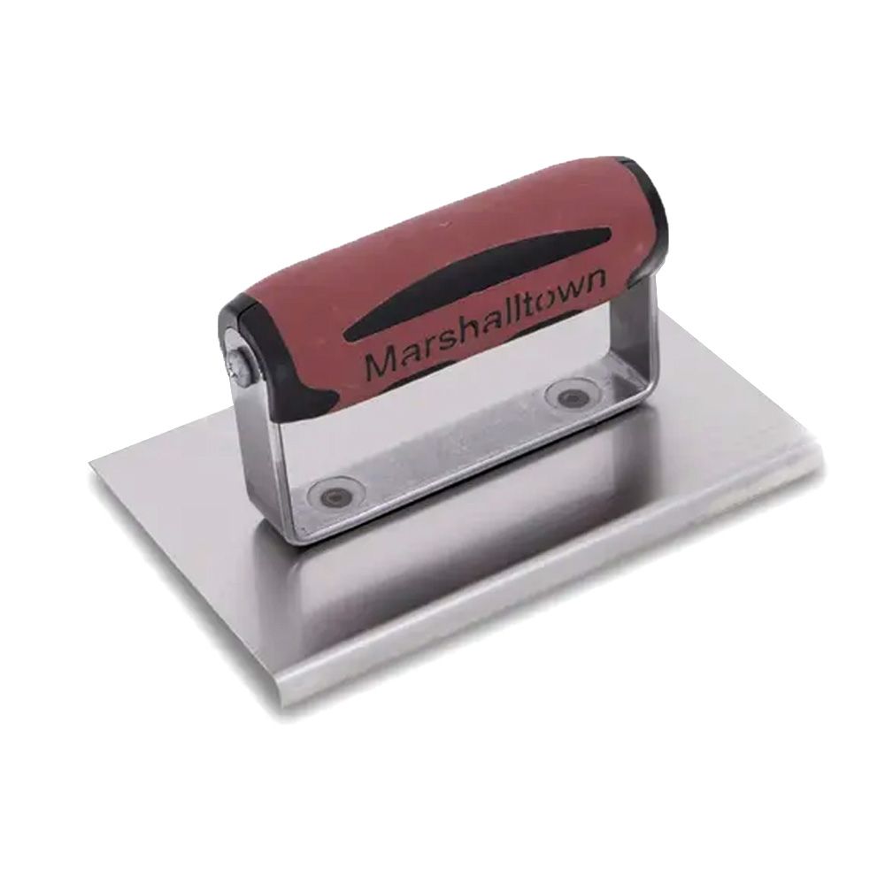 Marshalltown MT166SSD 152mm x 110mm Stainless Steel Soft Handle Straight End Concrete Edger