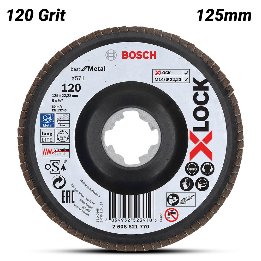 Bosch X-LOCK,BFM,125,G120 (2.608.621.770) 125mm (5") 120 Grit Zirconia Flap Disc